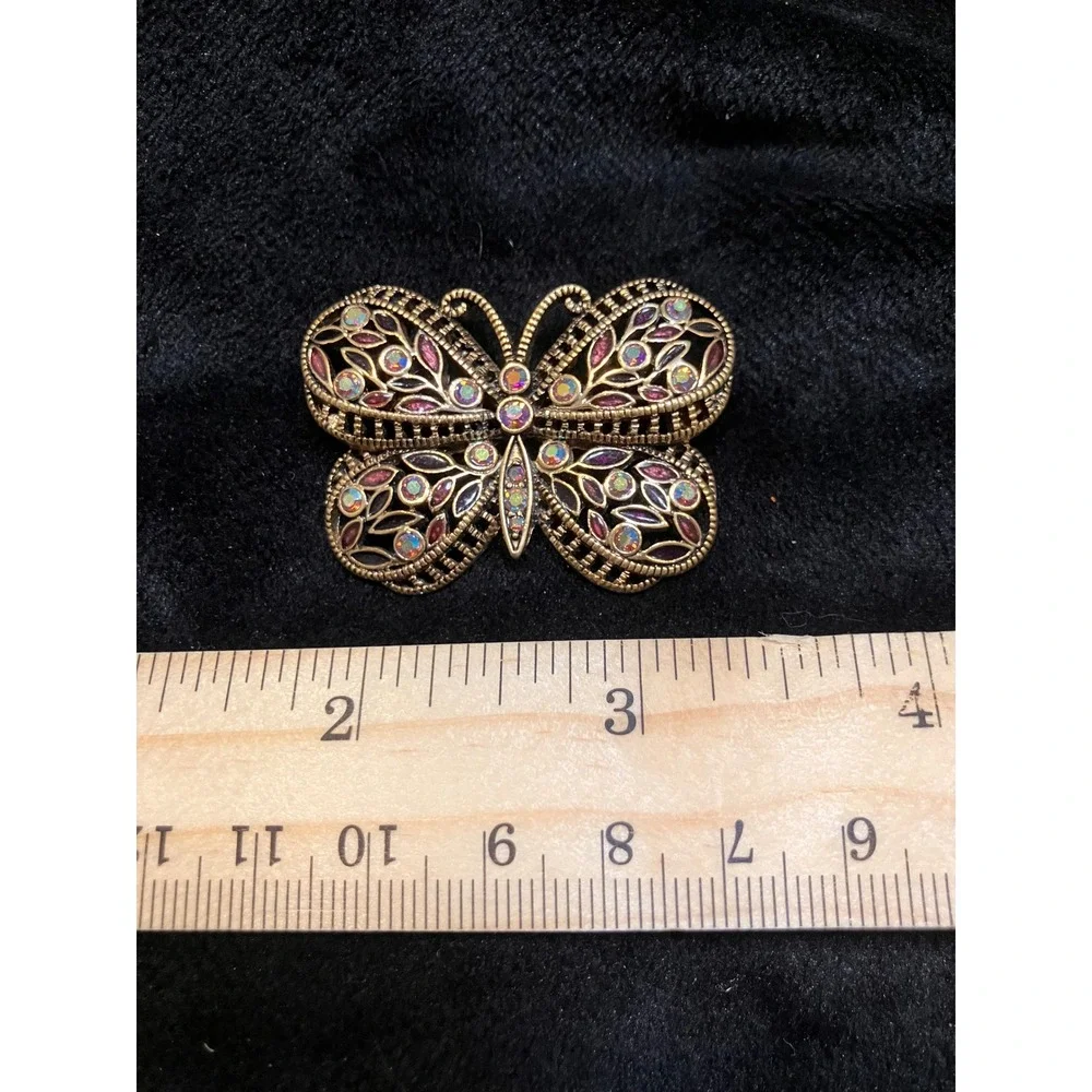 Butterfly Brooch Lot Womens Multicolor Rhinestone Enamel Filigree